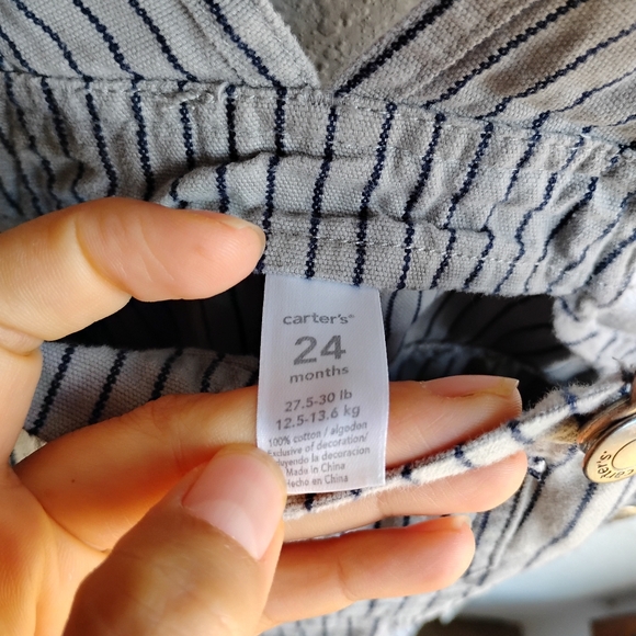Baseball Stripes Boy Overalls - Picture 4 of 6
